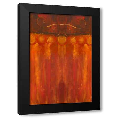 Scroll Painting II Black Modern Wood Framed Art Print with Double Matting by Grayscale
