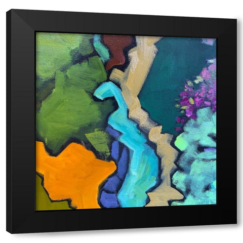 Black Outlines I Black Modern Wood Framed Art Print with Double Matting by Grayscale