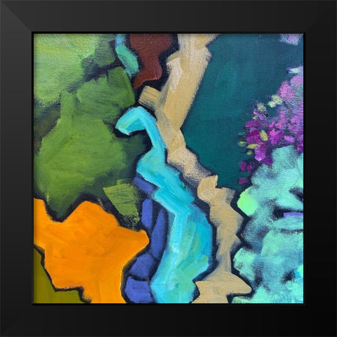 Black Outlines I Black Modern Wood Framed Art Print by Grayscale