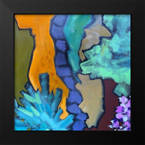 Black Outlines II Black Modern Wood Framed Art Print by Grayscale