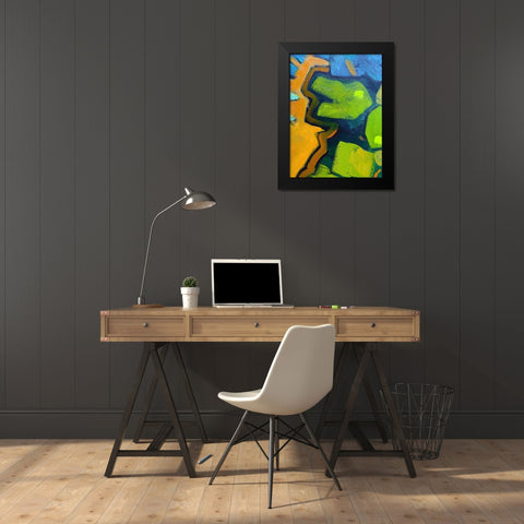 Black Outlines III Black Modern Wood Framed Art Print by Grayscale