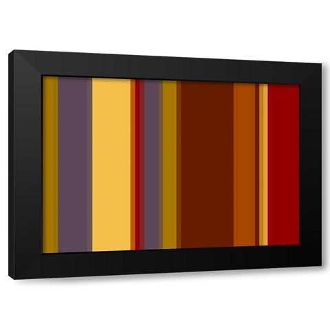 Warm Stripes I Black Modern Wood Framed Art Print with Double Matting by Grayscale