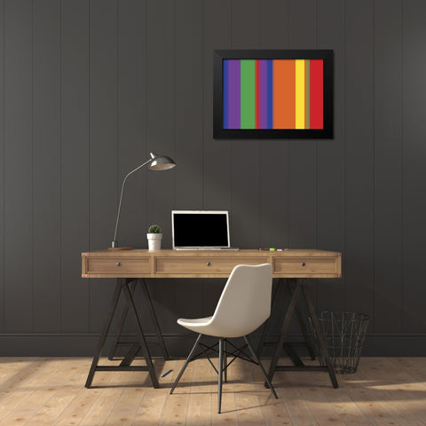 Bright Stripes IV Black Modern Wood Framed Art Print by Grayscale