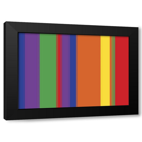 Bright Stripes IV Black Modern Wood Framed Art Print with Double Matting by Grayscale