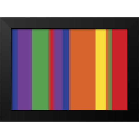 Bright Stripes IV Black Modern Wood Framed Art Print by Grayscale