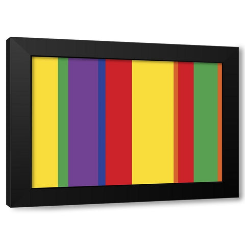 Bright Stripes V Black Modern Wood Framed Art Print by Grayscale