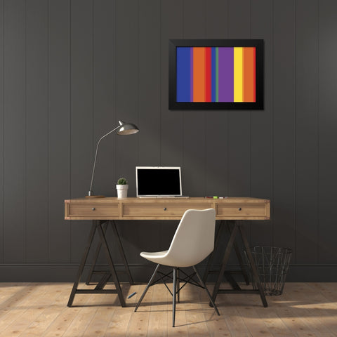 Bright Stripes VI Black Modern Wood Framed Art Print by Grayscale