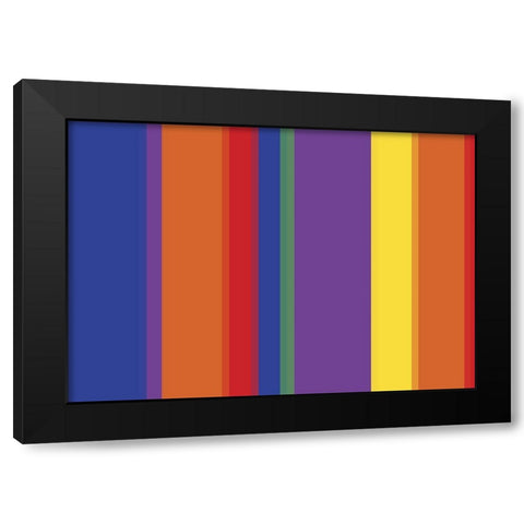Bright Stripes VI Black Modern Wood Framed Art Print with Double Matting by Grayscale