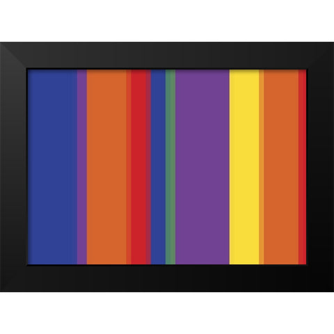 Bright Stripes VI Black Modern Wood Framed Art Print by Grayscale