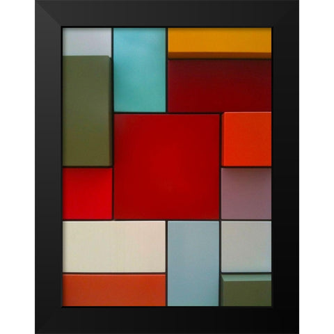 Block Wall I Black Modern Wood Framed Art Print by Grayscale