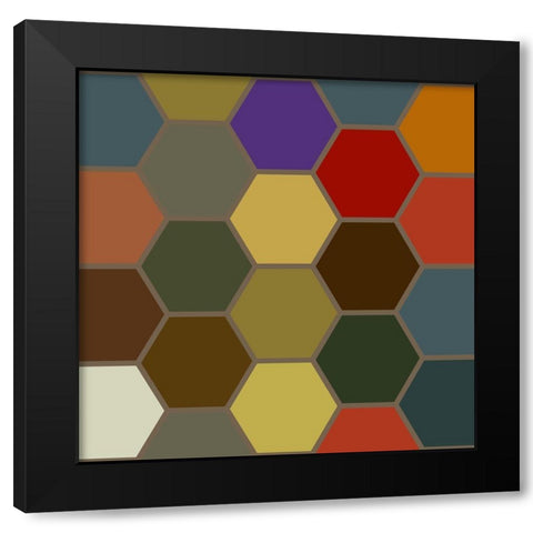 Bright Hive II Black Modern Wood Framed Art Print with Double Matting by Grayscale