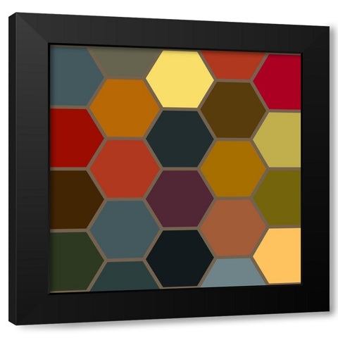 Bright Hive III Black Modern Wood Framed Art Print with Double Matting by Grayscale