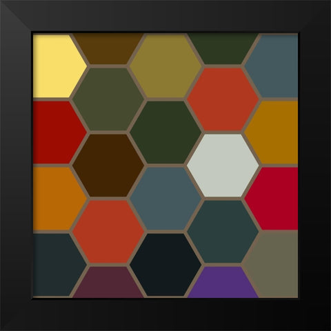 Bright Hive VII Black Modern Wood Framed Art Print by Grayscale
