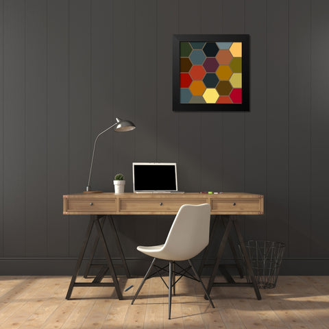 Bright Hive IX Black Modern Wood Framed Art Print by Grayscale