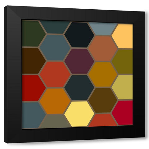 Bright Hive IX Black Modern Wood Framed Art Print with Double Matting by Grayscale