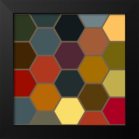 Bright Hive IX Black Modern Wood Framed Art Print by Grayscale
