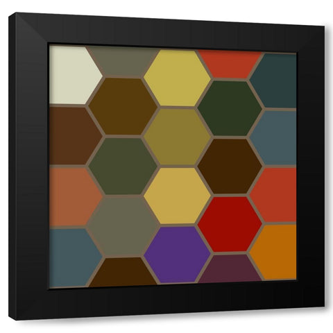 Bright Hive X Black Modern Wood Framed Art Print with Double Matting by Grayscale