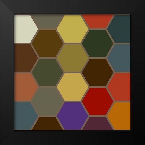 Bright Hive X Black Modern Wood Framed Art Print by Grayscale
