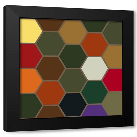 Bright Hive XII Black Modern Wood Framed Art Print with Double Matting by Grayscale