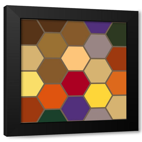 Bright Hive XIII Black Modern Wood Framed Art Print with Double Matting by Grayscale