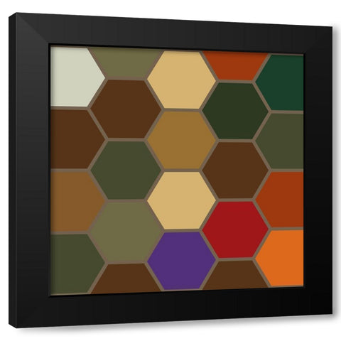 Bright Hive XV Black Modern Wood Framed Art Print with Double Matting by Grayscale