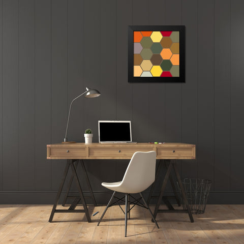 Bright Hive XVI Black Modern Wood Framed Art Print by Grayscale
