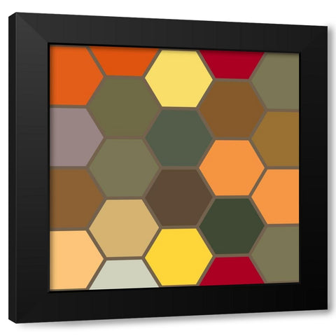 Bright Hive XVI Black Modern Wood Framed Art Print with Double Matting by Grayscale