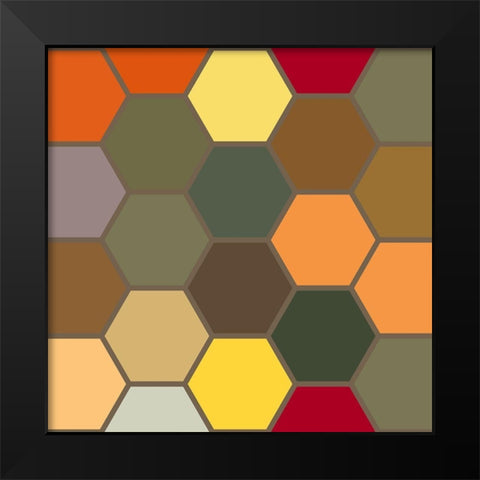 Bright Hive XVI Black Modern Wood Framed Art Print by Grayscale
