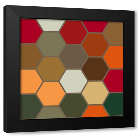 Bright Hive XVII Black Modern Wood Framed Art Print with Double Matting by Grayscale