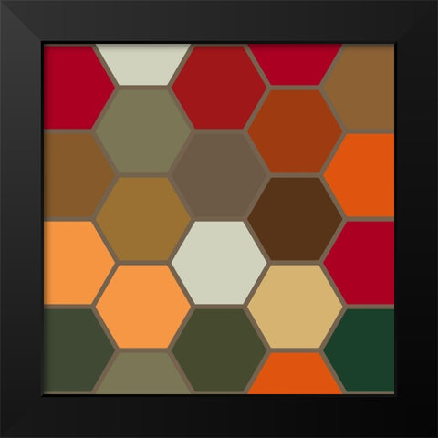 Bright Hive XVII Black Modern Wood Framed Art Print by Grayscale