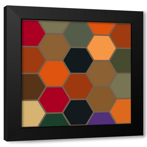 Bright Hive XVIII Black Modern Wood Framed Art Print with Double Matting by Grayscale