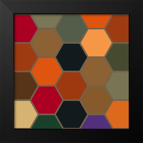 Bright Hive XVIII Black Modern Wood Framed Art Print by Grayscale
