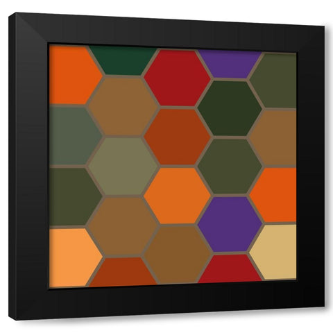 Bright Hive XIX Black Modern Wood Framed Art Print with Double Matting by Grayscale