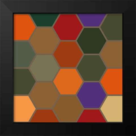 Bright Hive XIX Black Modern Wood Framed Art Print by Grayscale