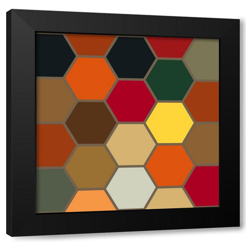 Bright Hive XX Black Modern Wood Framed Art Print with Double Matting by Grayscale