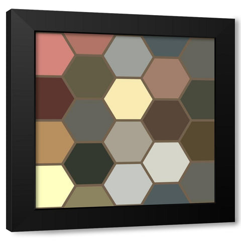 Soft Hive I Black Modern Wood Framed Art Print with Double Matting by Grayscale