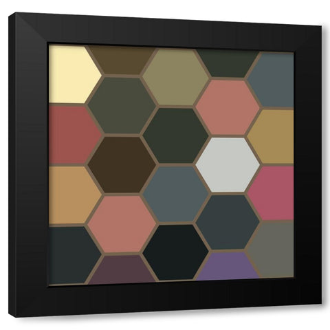 Soft Hive VII Black Modern Wood Framed Art Print with Double Matting by Grayscale