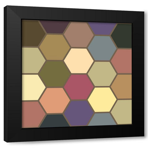 Soft Hive VIII Black Modern Wood Framed Art Print with Double Matting by Grayscale