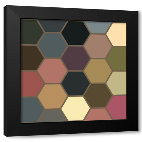 Soft Hive IX Black Modern Wood Framed Art Print with Double Matting by Grayscale