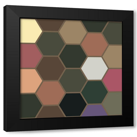 Soft Hive XII Black Modern Wood Framed Art Print with Double Matting by Grayscale