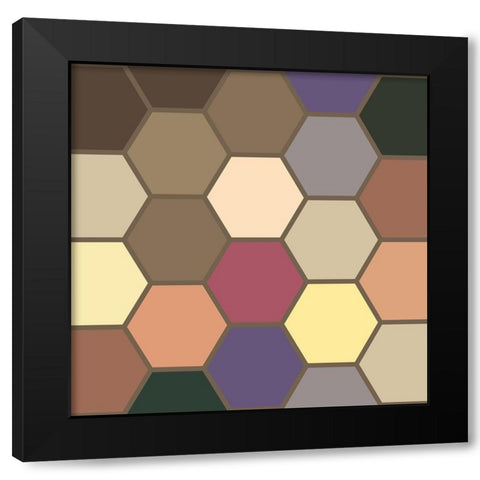 Soft Hive XIII Black Modern Wood Framed Art Print with Double Matting by Grayscale