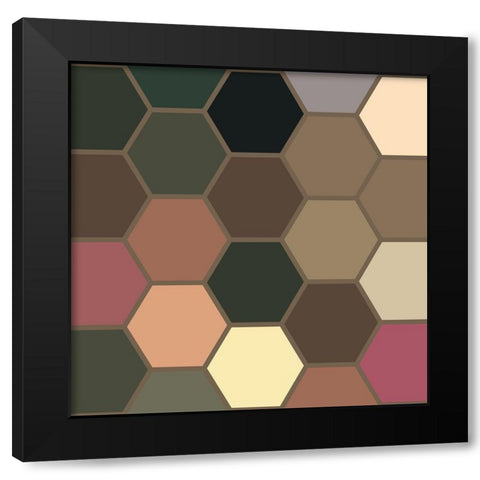 Soft Hive XIV Black Modern Wood Framed Art Print with Double Matting by Grayscale