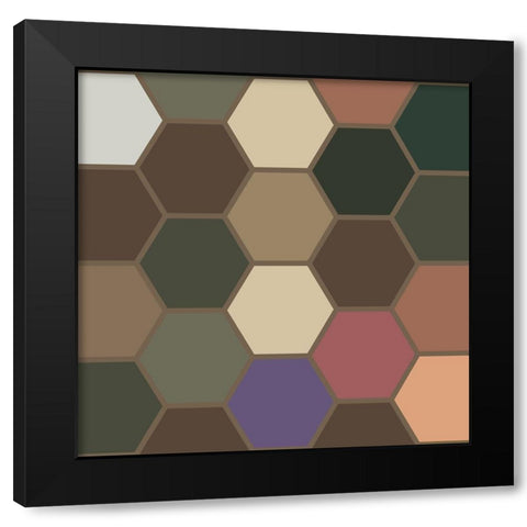 Soft Hive XV Black Modern Wood Framed Art Print with Double Matting by Grayscale