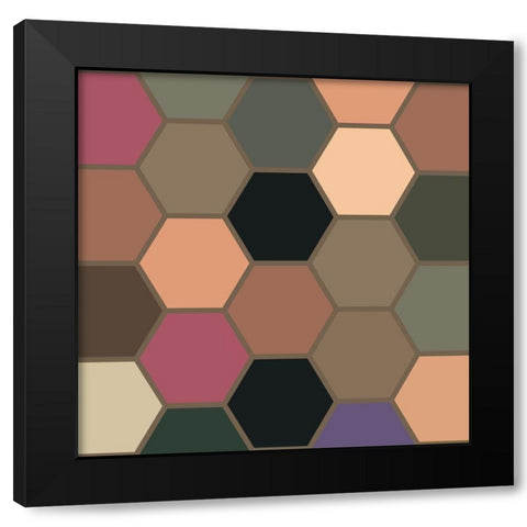 Soft Hive XVIII Black Modern Wood Framed Art Print with Double Matting by Grayscale