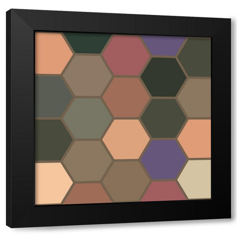 Soft Hive XIX Black Modern Wood Framed Art Print with Double Matting by Grayscale