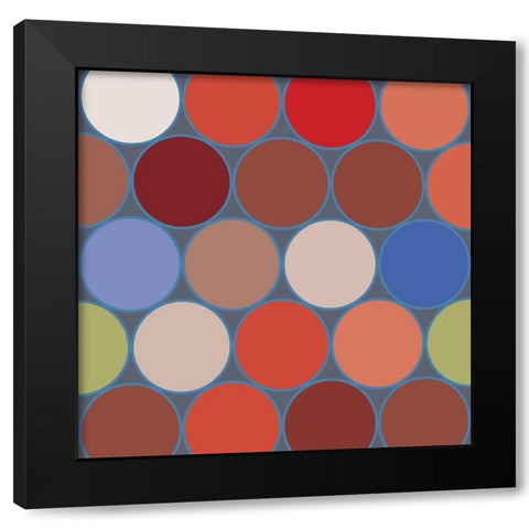 Bright Circles I Black Modern Wood Framed Art Print by Grayscale