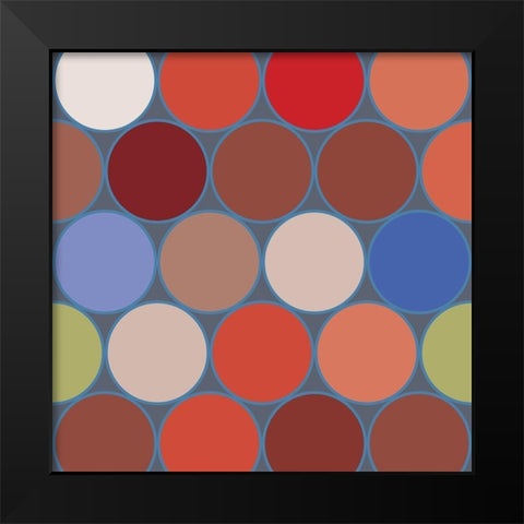 Bright Circles I Black Modern Wood Framed Art Print by Grayscale