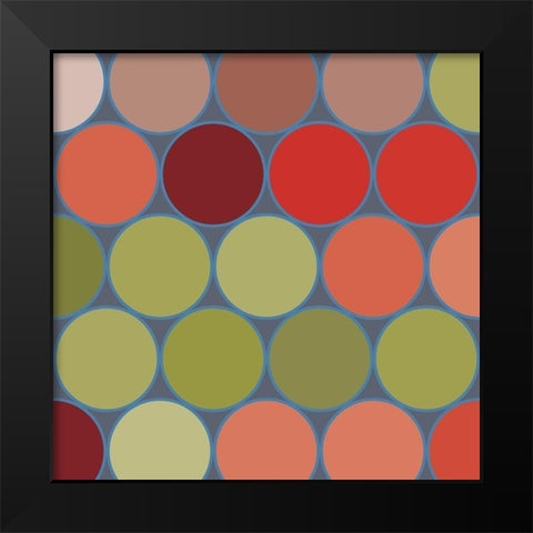 Bright Circles II Black Modern Wood Framed Art Print by Grayscale