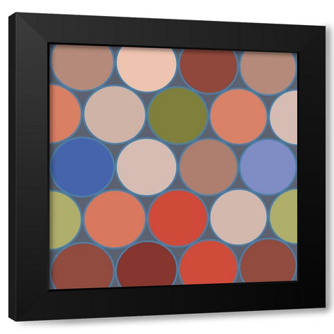 Bright Circles III Black Modern Wood Framed Art Print with Double Matting by Grayscale