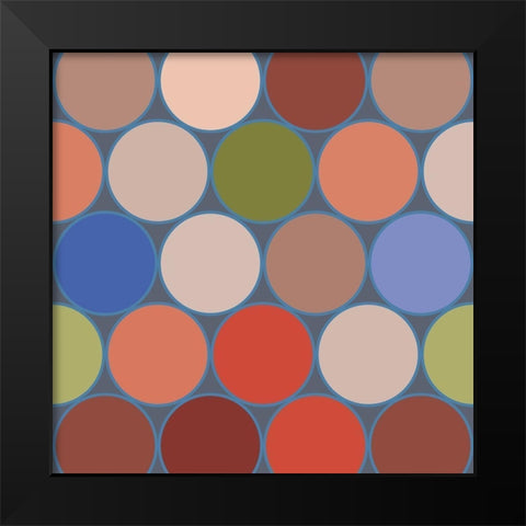Bright Circles III Black Modern Wood Framed Art Print by Grayscale